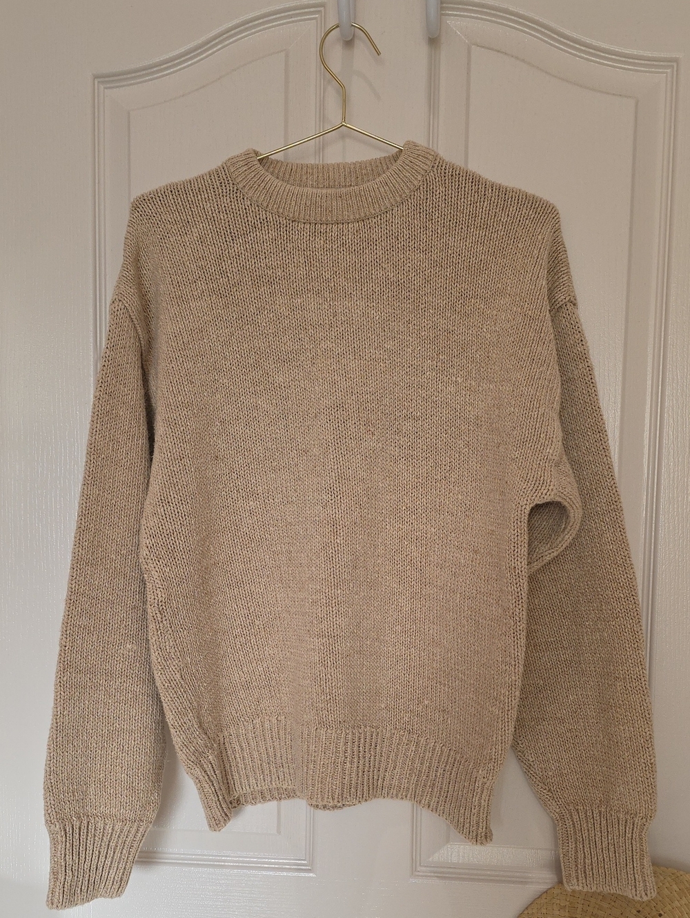 Vintage Banana Republic Neutral Beige Crewneck Knit Sweater Grandpa XL